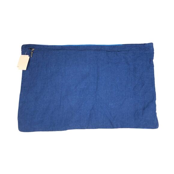 Ralph Lauren Stover Linen Throw Pillow Cover Only Journey Summer Blue 16x24 New - Picture 2 of 5